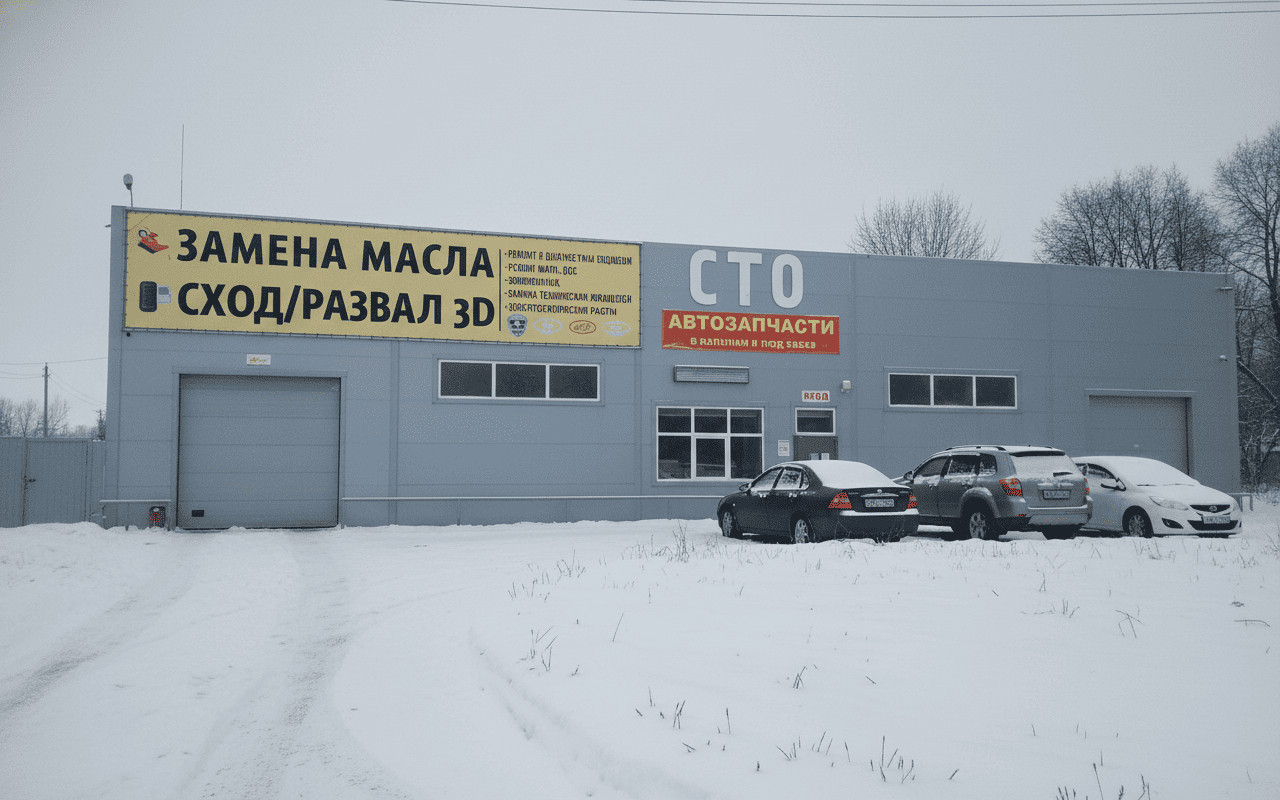 Фасад автосервиса снаружи